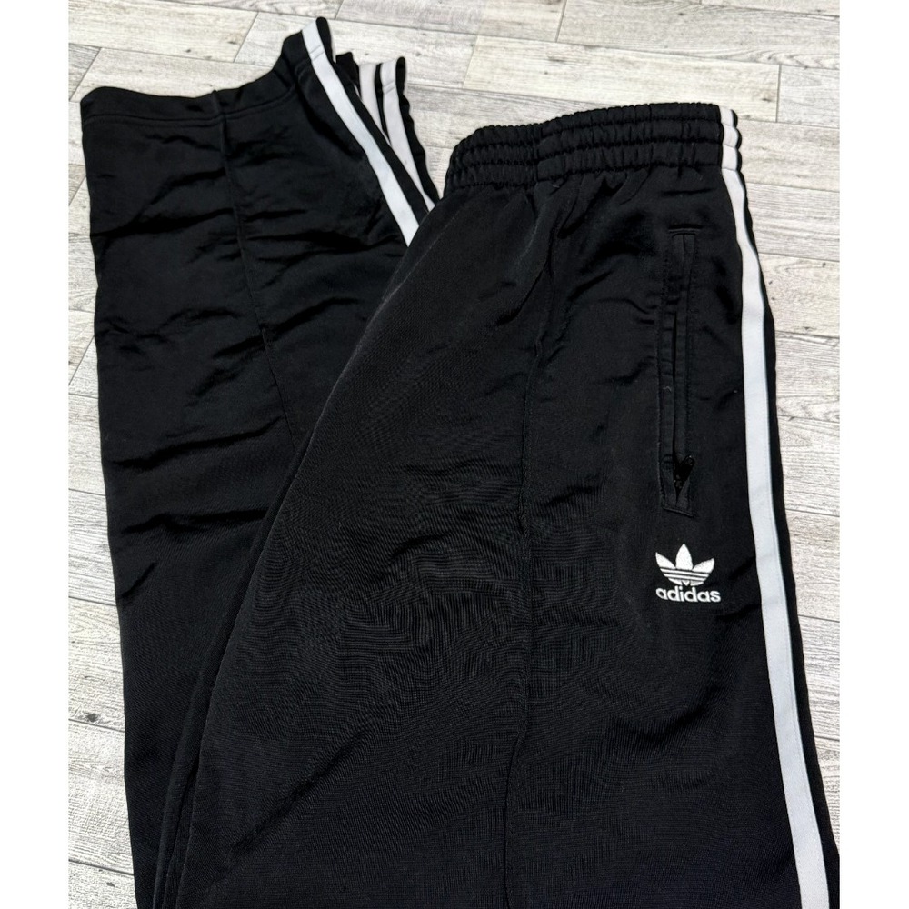 Adidas Beckenbauer Firebird Track Pants Women's MEDIUM Black Y2K Trefoil Logo